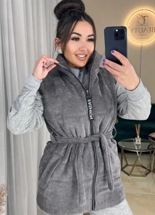 Жилетка женская вельвет синтепон ( 200) 5 цветов sin1022-085aве