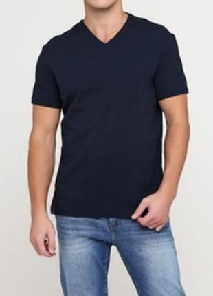 💝2+1=4 базовая темно-синяя мужская футболка хлопок easy, размер 44 - 46