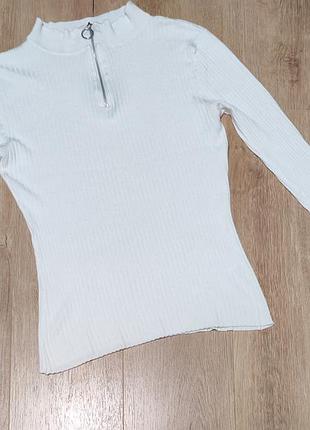 Водолазка / гольф в рубчик на молнии вискоза