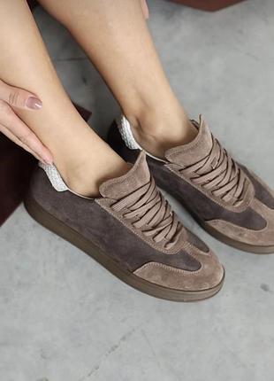 Кеди кросівки замшеві коричневі