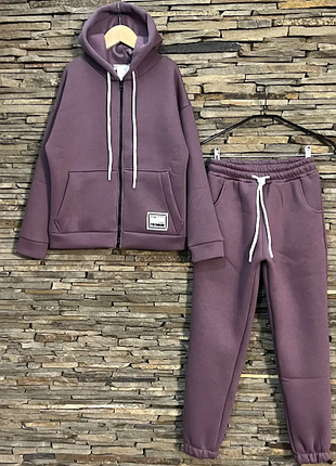 Теплый спортивный детский костюм унисекс на замке трехнитка на флисе 134- 152 al-244ве