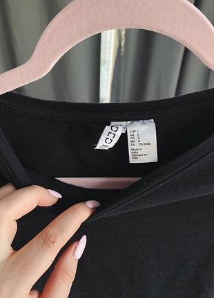 Чорний укорочений лонгслів h&m, l 9