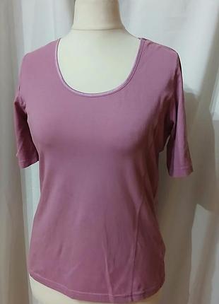 Футболка женская сиреневого цвета коттоновая