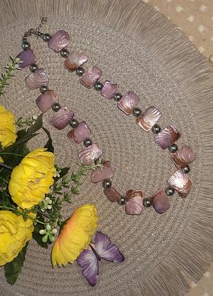 Перламутр/майорка натуральные бусины квадрат