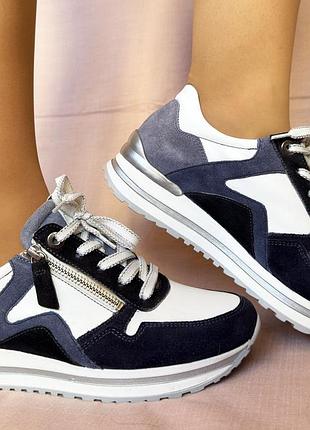 929.кроссовки кожаные gabor 37-37,5 р. полнота н