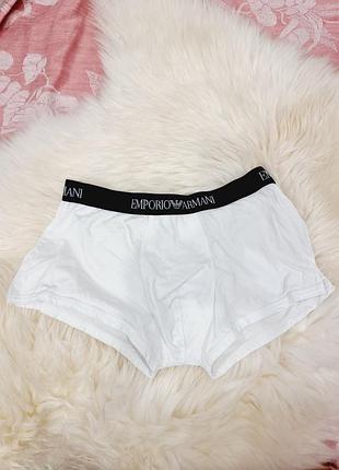 Трусы боксеры emporio armani на подростка коттоновые белые