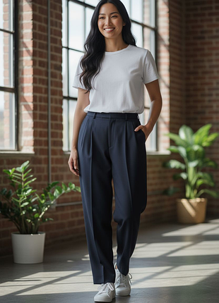 Женские черные брюки из мокрого шелка, женские шелковые брюки высокая посадка