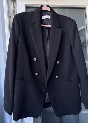 Піджак класичний жіночий новий від бренду mango 44 розмір, колір чорний