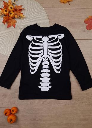 Детский реглан лонгслив 3-4 года h&m скелет хеллоуин хелоуин хелловин хеловин хелоувин хеллоувин футболка с длинным рукавом для мальчика