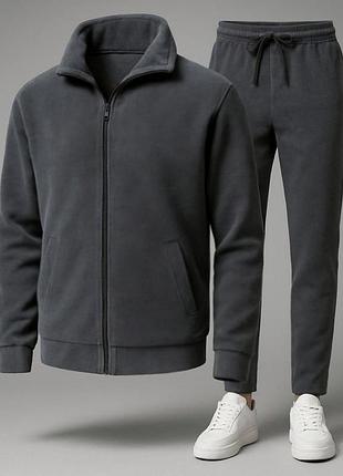 Флисовый спортивный костюм, туреченица. черный,хаки, графит