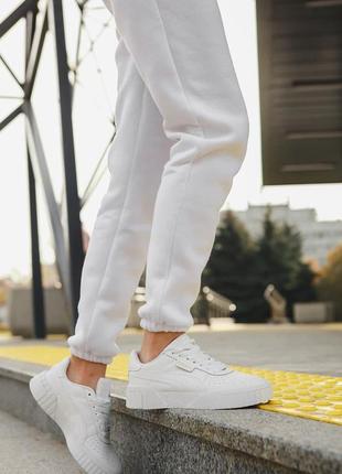 Puma cali white шикарні жіночі кросівки пума калі білі4 фото