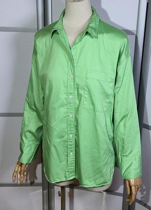 Primark стильна котонова насичено-салатова сорочка
