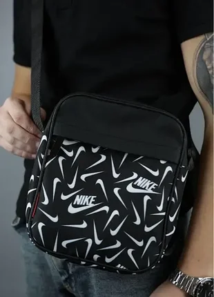 Сумка черная nike борсетка мужская, сумка через плечо, сумка спортивная