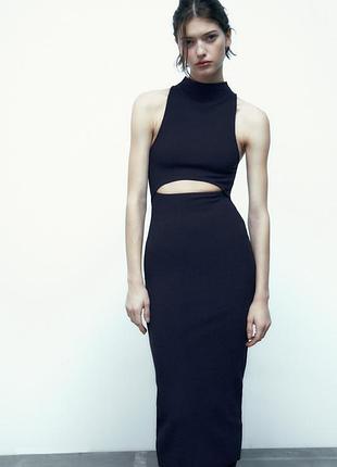 Платье с воротником хальтер и вырезами от zara, размер m❤️