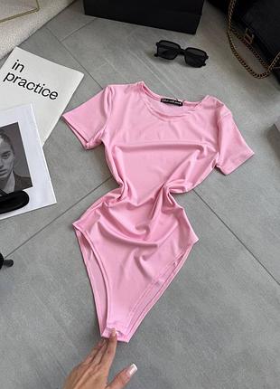 Боди 627, р.уни, микродайвинг, розовый