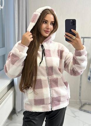 Кофта а молнии мех тедди