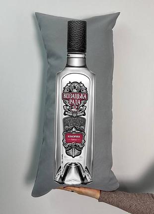 Подушка с принтом габардиновая казацкая рада классическая, серая 35х75 (397)