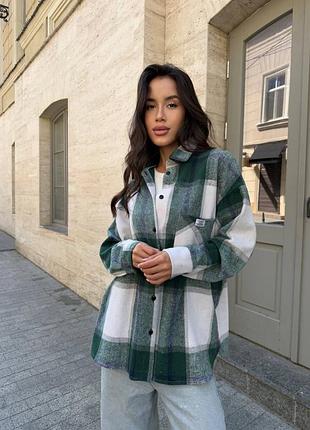 Женская рубашка теплая на байке байковая базовая зеленый красный бежевый серый малина цвета 42-46 и 48-52 универсальная повседневная