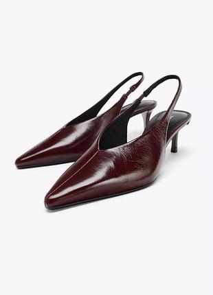 Кожаные туфли-мюли