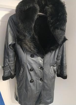 Натуральная лёгкая дублёнка р. 46