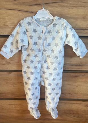 Теплий флісовий комбінезон чоловічок з закритими ніжками  6-9 міс next