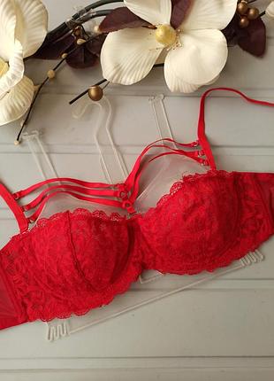 Очень красивый кружевной бюстгальтер балконетт с мягкими чашками 80в/75с