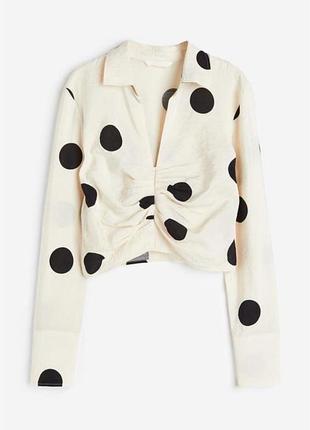 Стильна укорочена сорочка у великий горох zara