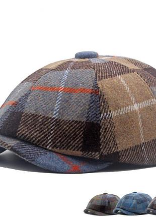 Кепка восьмиклинка клетка осень зима