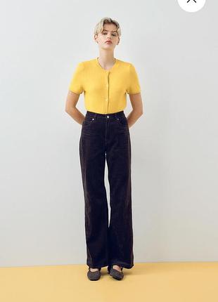 Кардиган h&m (divided) — короткий приталений, жовтий розмір м/л