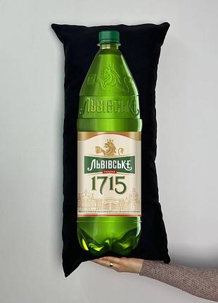 Подушка с принтом габардиновая польвское 1715 2л, черная 35х75 (404)