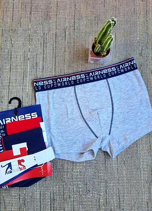 Набор из 3х штук мужских коттоновых трусиков боксеров airness синие, серые, красные💙🩶❤️