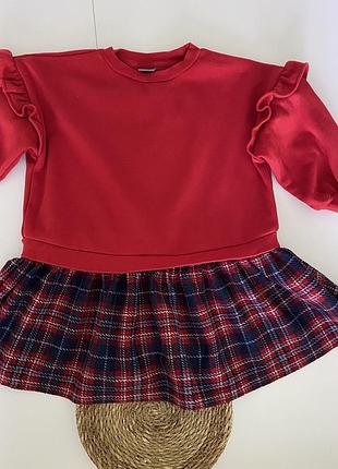 Сукня світшот з обʼємними рукавами next на 3-4 роки