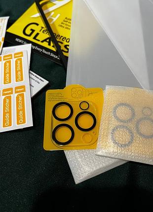 2-х защитных стекла+ 2зах.стекла на камеры для iphone 16 pro max