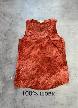 Майка блузка michael kors жіноча з чистого шовку з з принтом