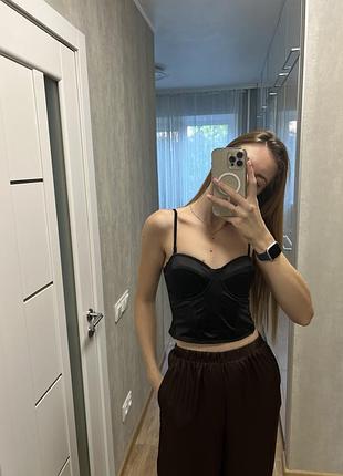 Корсет чорний з чашечками розмір м