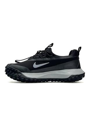 Кроссовки мужские водонепроницаемые nike acg mountain fly low#x black grey | найк черные с серым