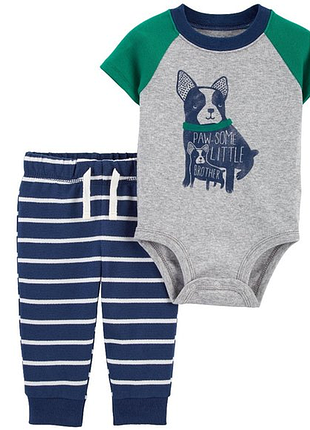 Carters комплект двойка штаны и боди картерс dog