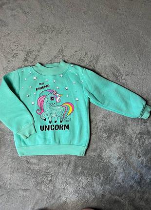 Свитер, толстовка на флисе на девочку 104