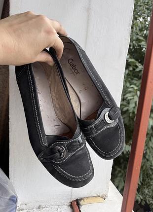 Балетки лоферы туфли gabor натуральный нубук 40,5р