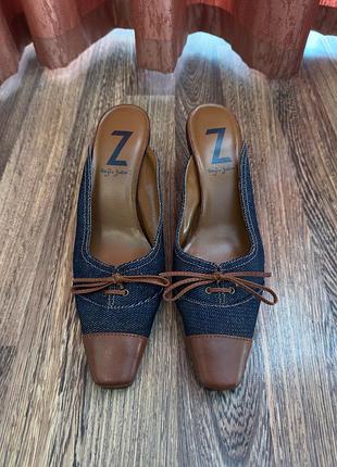 Шкіряні джинсові туфлі мюллі  sergio zelcer