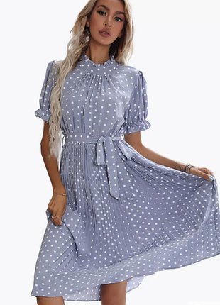 Блакитна сукня з юбкою пліссе", р.14