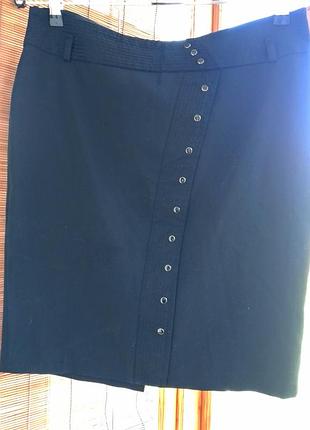 Юбка 12 14 м черная, деловой стиль, летняя, до колен. vangeliza