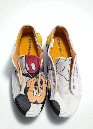 Кеды на меху superga mickey mouse disney original 100% cotton р.40 (25.3)