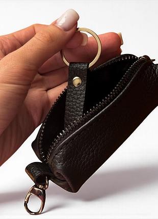 Ключница из натуральной зернистой кожи mini (черная)