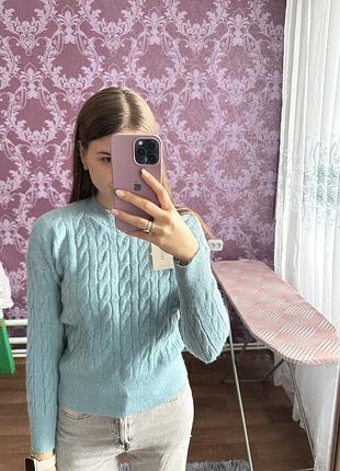 Голубий светр / теплий светр / короткий светр