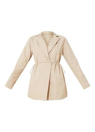 Розкішна сукня-піджак в бежевому кольорі з цупкої тканини (розмір м)