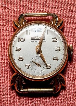 Жіночий швейцарський золоті годинник herodia 17 каменів із 18-каратного золота в коробочці