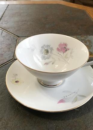 Порцелянова вінтажна чайна пара bareuther