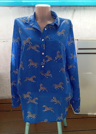 Сорочка з шовком принт зебри американського бренду j.crew 6 розмір