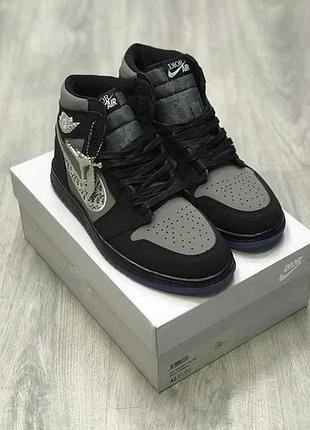 Кросівки nike air jordan retro dior сірі